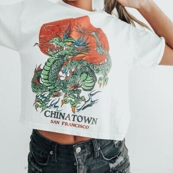 Brandy Melville Tops - JOHN GALT CHINATOWN DRAGON CROP TOP